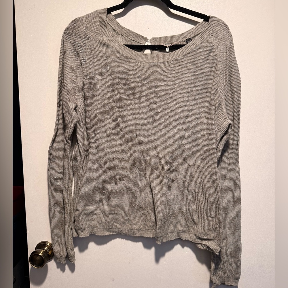 Anthropologie Floral Gray Women's Sweater